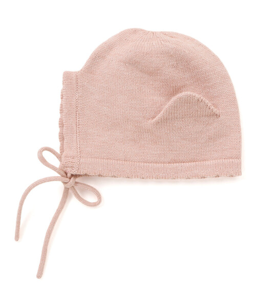 SLAP SLIP BABY(スラップスリップベビー)の「リボン付きぴょっこりネコ耳ニット帽ベビー(44~48cm)(その他ベビー用品・キッズ・ピンク/オフホワイト・FREE)」の10枚目の写真