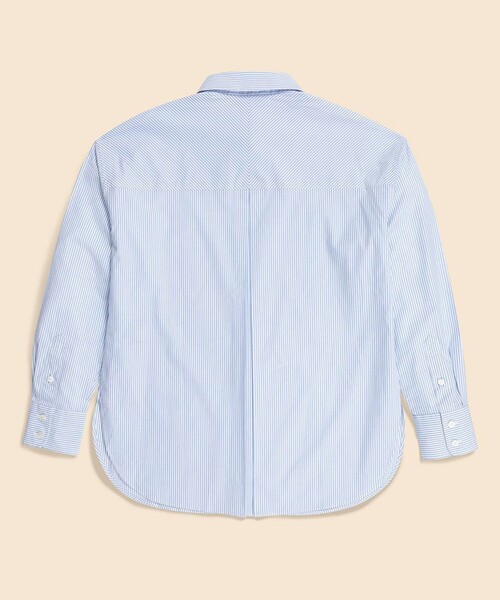 BROOKS BROTHERS（ブルックスブラザーズ）の「コットンポプリン　リラックスフィット　ストライプシャツ（シャツ/ブラウス・レディース・ホワイト×ブルー・LARGE/X-SMALL/MEDIUM/SMALL）」の6枚目の写真