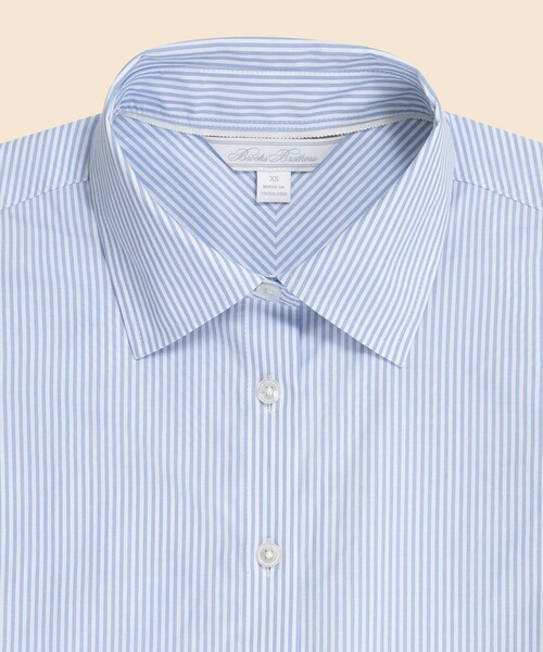 BROOKS BROTHERS（ブルックスブラザーズ）の「コットンポプリン　リラックスフィット　ストライプシャツ（シャツ/ブラウス・レディース・ホワイト×ブルー・LARGE/X-SMALL/MEDIUM/SMALL）」の7枚目の写真