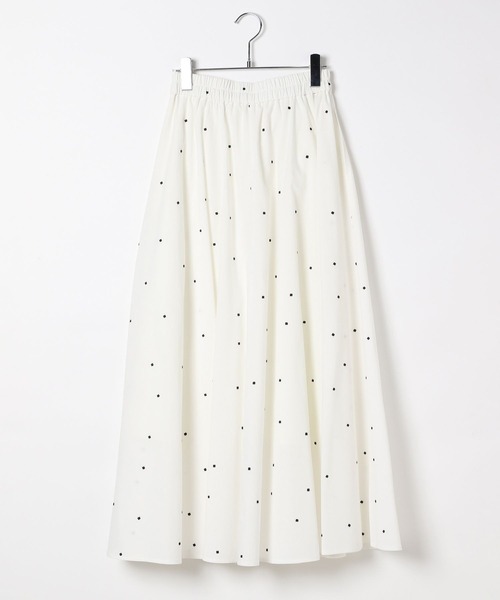 BAYFLOW（ベイフロー）の「ドット刺繍フレアスカート（スカート・レディース・ブラウン/ホワイト/ブラック・FREE）」の4枚目の写真