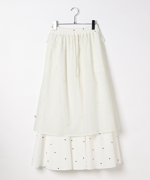 BAYFLOW（ベイフロー）の「ドット刺繍フレアスカート（スカート・レディース・ブラウン/ホワイト/ブラック・FREE）」の10枚目の写真