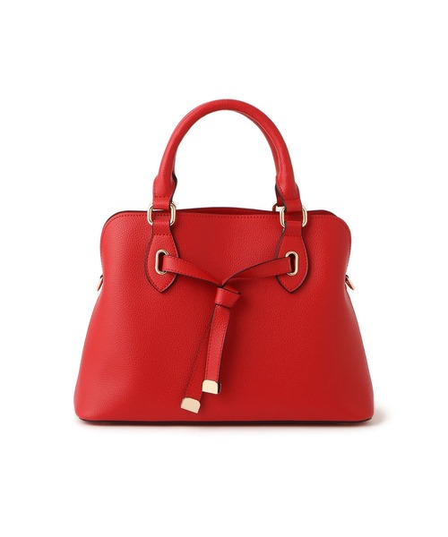 VIS（ビス）の「フロントタイ ブガッティ型ボストンバッグ/2WAY（ボストンバッグ・レディース・ベージュ系その他/レッド/ブラック・FREE）」の13枚目の写真