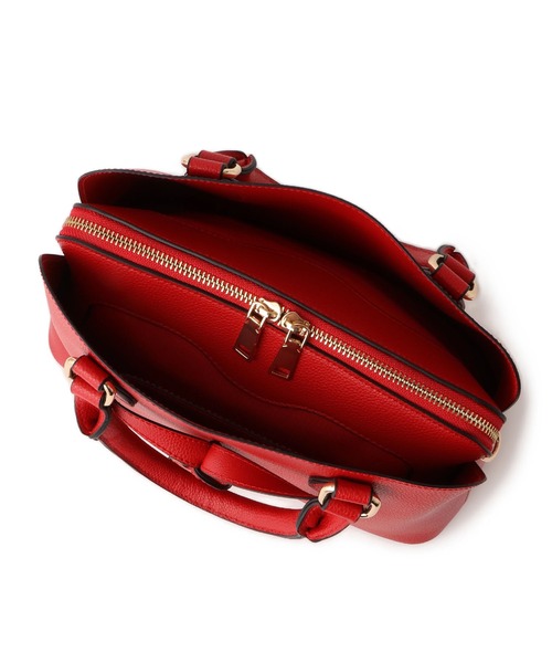 VIS（ビス）の「フロントタイ ブガッティ型ボストンバッグ/2WAY（ボストンバッグ・レディース・ベージュ系その他/レッド/ブラック・FREE）」の19枚目の写真