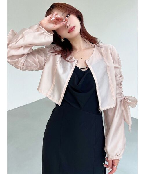 RESEXXY（リゼクシー）の「ビッグリボンシアーブルゾン（ブルゾン・レディース・ブラック/ホワイト/ピンク・FREE）」の3枚目の写真