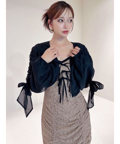 RESEXXY（リゼクシー）の「ビッグリボンシアーブルゾン（ブルゾン・レディース・ブラック/ホワイト/ピンク・FREE）」の5枚目の写真