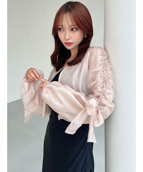 RESEXXY（リゼクシー）の「ビッグリボンシアーブルゾン（ブルゾン・レディース・ブラック/ホワイト/ピンク・FREE）」の10枚目の写真