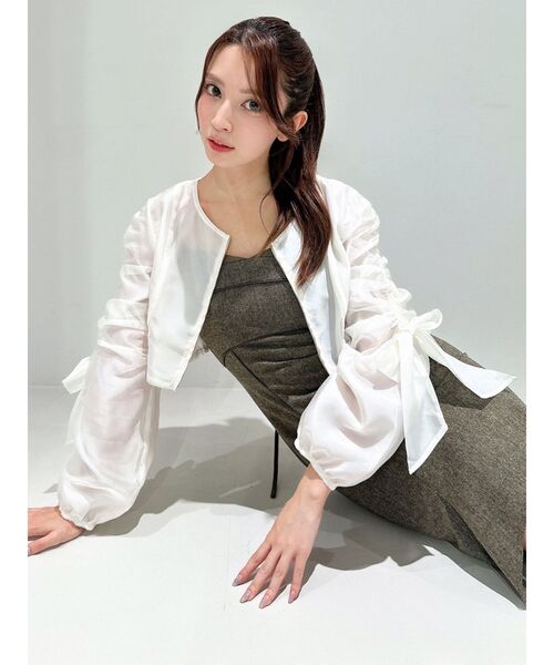 RESEXXY（リゼクシー）の「ビッグリボンシアーブルゾン（ブルゾン・レディース・ブラック/ホワイト/ピンク・FREE）」の16枚目の写真