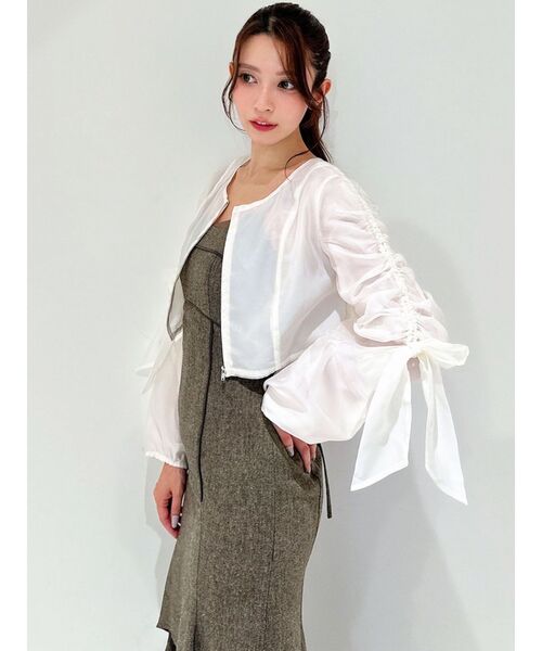 RESEXXY（リゼクシー）の「ビッグリボンシアーブルゾン（ブルゾン・レディース・ブラック/ホワイト/ピンク・FREE）」の18枚目の写真