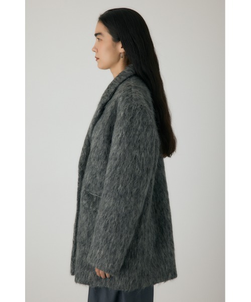 crie conforto（クリーコンフォルト）の「シャギーパデッドショルダーコート　ジャケット / アウター / 冬服 / ジャケット / ウール混（チェスターコート・レディース・モカ/グレー・FREE）」の15枚目の写真