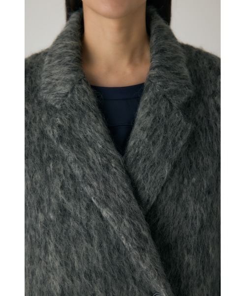 crie conforto（クリーコンフォルト）の「シャギーパデッドショルダーコート　ジャケット / アウター / 冬服 / ジャケット / ウール混（チェスターコート・レディース・モカ/グレー・FREE）」の17枚目の写真