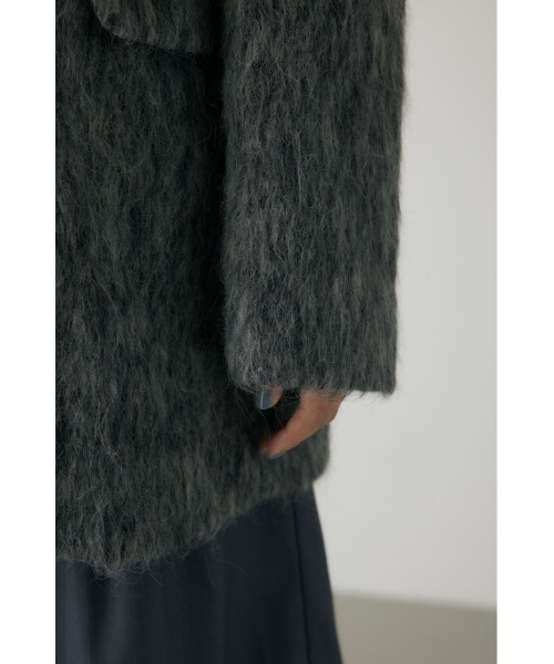 crie conforto（クリーコンフォルト）の「シャギーパデッドショルダーコート　ジャケット / アウター / 冬服 / ジャケット / ウール混（チェスターコート・レディース・モカ/グレー・FREE）」の19枚目の写真