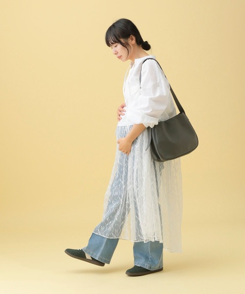 LEPSIM(レプシィム)の「【産前・産後対応】マタニティ/レース切り替えワンピース 583529(マタニティウェア/グッズ・レディース・オフホワイト/ブラック・FREE)」の9枚目の写真
