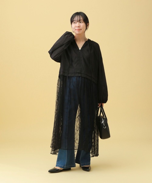 LEPSIM(レプシィム)の「【産前・産後対応】マタニティ/レース切り替えワンピース 583529(マタニティウェア/グッズ・レディース・オフホワイト/ブラック・FREE)」の14枚目の写真