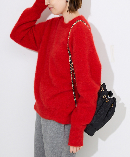 SLOBE IENA（スローブイエナ）の「フォックスアルパカプルオーバー（ニット/セーター・レディース・ホワイト/チャコールグレー/ネイビー/ブラウン/レッド・FREE）」の5枚目の写真