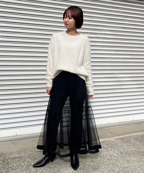 SLOBE IENA（スローブイエナ）の「フォックスアルパカプルオーバー（ニット/セーター・レディース・ホワイト/チャコールグレー/ネイビー/ブラウン/レッド・FREE）」の6枚目の写真