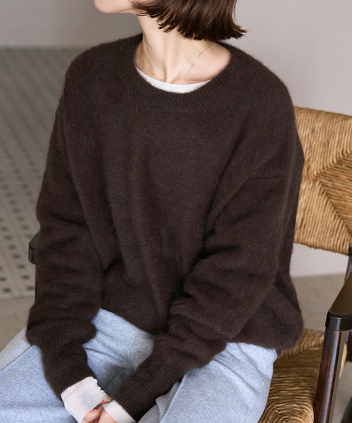 SLOBE IENA（スローブイエナ）の「フォックスアルパカプルオーバー（ニット/セーター・レディース・ホワイト/チャコールグレー/ネイビー/ブラウン/レッド・FREE）」の16枚目の写真