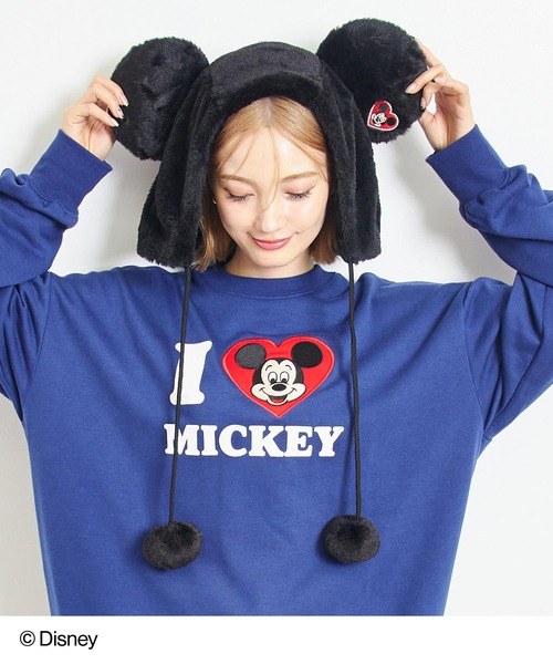 ANAP（アナップ）の「【Disney】＜Mickey＞ ANAP ファー キャップ【親子お揃い】（ニットキャップ/ビーニー・キッズ・ブラック・FREE）」の6枚目の写真