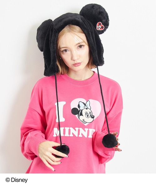 ANAP（アナップ）の「【Disney】＜Mickey＞ ANAP ファー キャップ【親子お揃い】（ニットキャップ/ビーニー・キッズ・ブラック・FREE）」の9枚目の写真