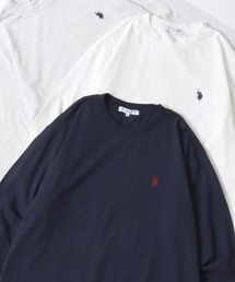 U.S. POLO ASSN./ユーエスポロアッスン オーバーサイズ ワンポイント刺繍 長袖Tシャツ ロンT レディース メンズ
