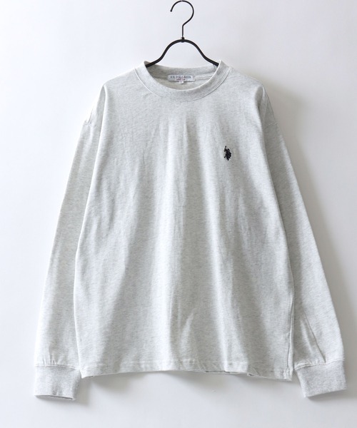 U.S. POLO ASSN.(ユーエスポロアッスン)の「U.S. POLO ASSN./ユーエスポロアッスン オーバーサイズ ワンポイント刺繍 長袖Tシャツ ロンT レディース メンズ(Tシャツ/カットソー・メンズ・ブラック/ライトベージュ/オフホワイト/グリーン/オートミール/ネイビー/グレイッシュブルー・LL/M/L)」の10枚目の写真