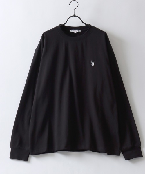 U.S. POLO ASSN.(ユーエスポロアッスン)の「U.S. POLO ASSN./ユーエスポロアッスン オーバーサイズ ワンポイント刺繍 長袖Tシャツ ロンT レディース メンズ(Tシャツ/カットソー・メンズ・ブラック/ライトベージュ/オフホワイト/グリーン/オートミール/ネイビー/グレイッシュブルー・LL/M/L)」の9枚目の写真