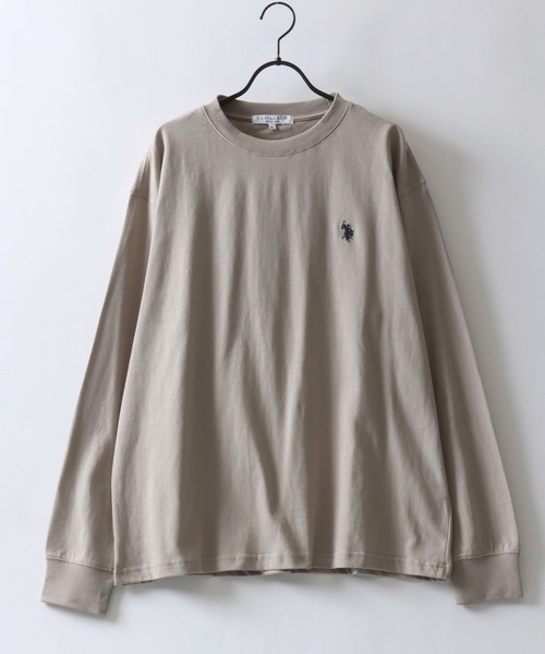 U.S. POLO ASSN.(ユーエスポロアッスン)の「U.S. POLO ASSN./ユーエスポロアッスン オーバーサイズ ワンポイント刺繍 長袖Tシャツ ロンT レディース メンズ(Tシャツ/カットソー・メンズ・ブラック/ライトベージュ/オフホワイト/グリーン/オートミール/ネイビー/グレイッシュブルー・LL/M/L)」の11枚目の写真