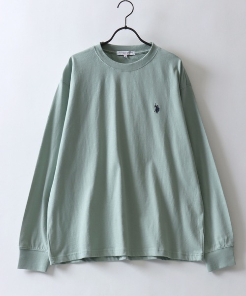 U.S. POLO ASSN.(ユーエスポロアッスン)の「U.S. POLO ASSN./ユーエスポロアッスン オーバーサイズ ワンポイント刺繍 長袖Tシャツ ロンT レディース メンズ(Tシャツ/カットソー・メンズ・ブラック/ライトベージュ/オフホワイト/グリーン/オートミール/ネイビー/グレイッシュブルー・LL/M/L)」の12枚目の写真