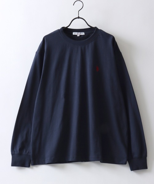 U.S. POLO ASSN.(ユーエスポロアッスン)の「U.S. POLO ASSN./ユーエスポロアッスン オーバーサイズ ワンポイント刺繍 長袖Tシャツ ロンT レディース メンズ(Tシャツ/カットソー・メンズ・ブラック/ライトベージュ/オフホワイト/グリーン/オートミール/ネイビー/グレイッシュブルー・LL/M/L)」の13枚目の写真