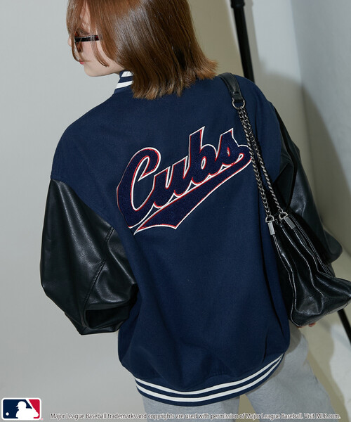 MLB（メジャーリーグベースボール）の「MLB/メジャーリーグベースボール 別注 STUDIUM JACKET/フェイクレザースタジャン(限定展開)（ブルゾン・メンズ・ブラック系その他2/ブラック系その他/ネイビー/ブラウン・SMALL/MEDIUM/LARGE）」の11枚目の写真