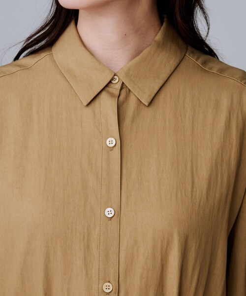 UNTITLED（アンタイトル）の「【前開きボタン/ベルト付/羽織シャツ/】2WAYトレンチ風ワンピース（ワンピース・レディース・キャメル/ブラック・00/01/02/03/04/44）」の22枚目の写真