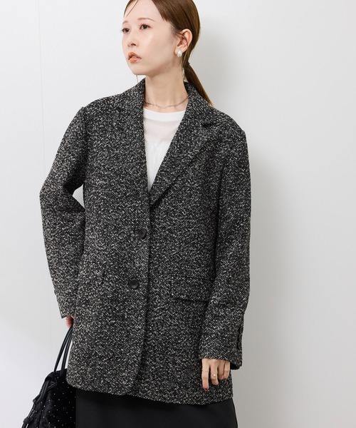 セール】ネップツイードテーラードジャコット（テーラードジャケット