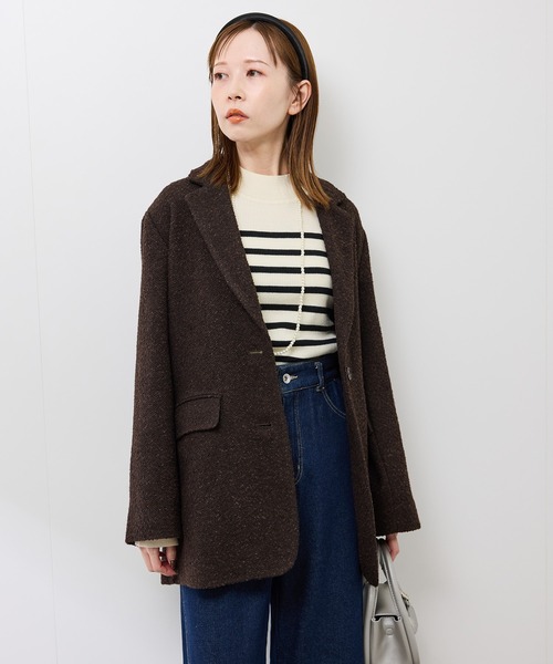 セール】ネップツイードテーラードジャコット（テーラードジャケット