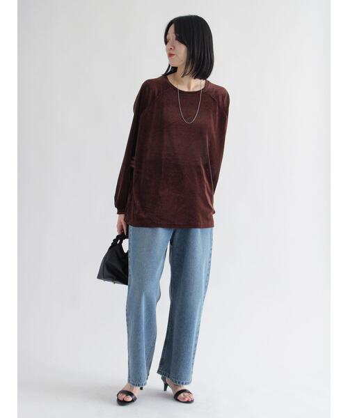 sm2rhythm（サマンサモスモスリズム）の「シアーベロアプルオーバー（Tシャツ/カットソー・レディース・ブラウン/グレー/ブラック・F）」の11枚目の写真