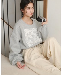 moi tytto | レース切替POスウェット(スウェット)