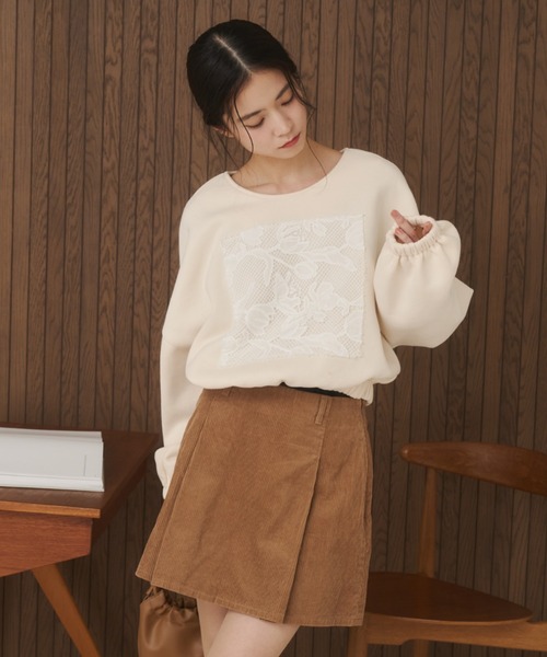 moi tytto（モイテュット）の「レース切替POスウェット（スウェット・レディース・グレー/アイボリー・SMALL/FREE）」の16枚目の写真