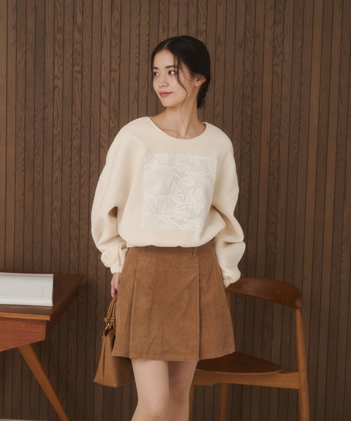 moi tytto（モイテュット）の「レース切替POスウェット（スウェット・レディース・グレー/アイボリー・SMALL/FREE）」の17枚目の写真