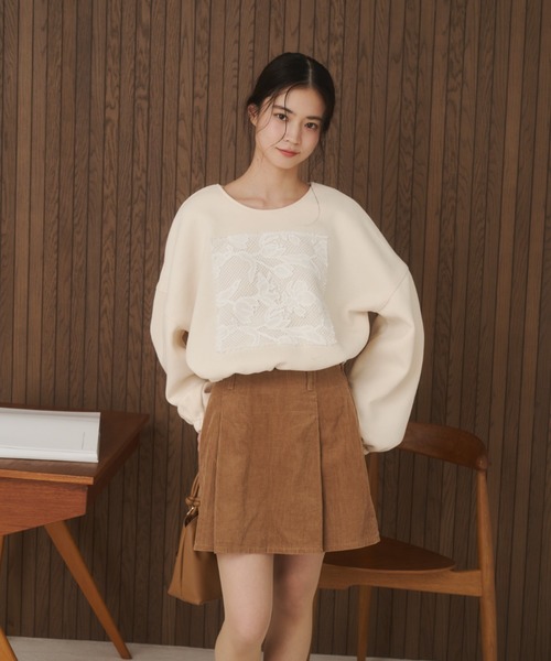 moi tytto（モイテュット）の「レース切替POスウェット（スウェット・レディース・グレー/アイボリー・SMALL/FREE）」の19枚目の写真