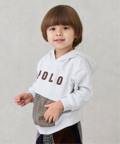 petit main(プティマイン)の「【POLO BCS】パッチワークパーカー(パーカー・キッズ・ネイビー/ホワイト系その他・90cm/80cm/130cm/120cm/100cm/110cm)」の3枚目の写真