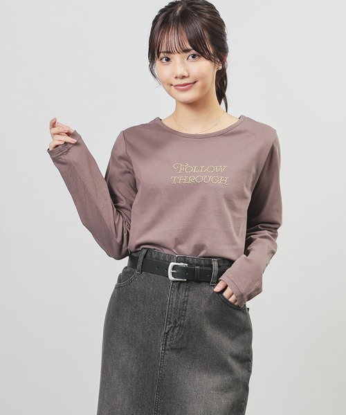 Honeys（ハニーズ）の「ストーンロゴＴ（Tシャツ/カットソー・レディース・モカ/ボルドー/アイボリー/ブラック・L/M/S）」の11枚目の写真