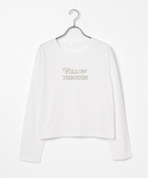 Honeys（ハニーズ）の「ストーンロゴＴ（Tシャツ/カットソー・レディース・モカ/ボルドー/アイボリー/ブラック・L/M/S）」の12枚目の写真