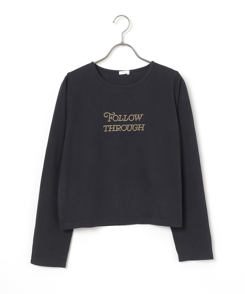 Honeys（ハニーズ）の「ストーンロゴＴ（Tシャツ/カットソー・レディース・モカ/ボルドー/アイボリー/ブラック・L/M/S）」の14枚目の写真