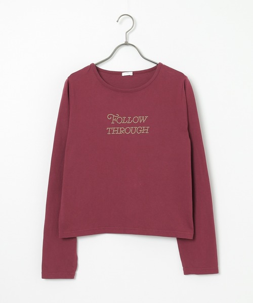 Honeys（ハニーズ）の「ストーンロゴＴ（Tシャツ/カットソー・レディース・モカ/ボルドー/アイボリー/ブラック・L/M/S）」の16枚目の写真