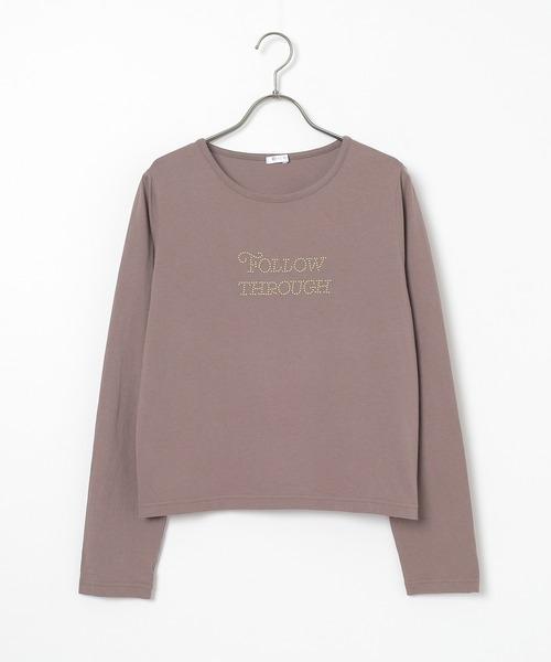 Honeys（ハニーズ）の「ストーンロゴＴ（Tシャツ/カットソー・レディース・モカ/ボルドー/アイボリー/ブラック・L/M/S）」の18枚目の写真