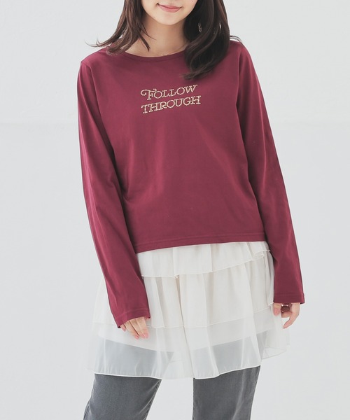 Honeys（ハニーズ）の「ストーンロゴＴ（Tシャツ/カットソー・レディース・モカ/ボルドー/アイボリー/ブラック・L/M/S）」の5枚目の写真