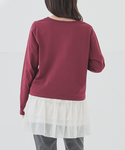 Honeys（ハニーズ）の「ストーンロゴＴ（Tシャツ/カットソー・レディース・モカ/ボルドー/アイボリー/ブラック・L/M/S）」の7枚目の写真