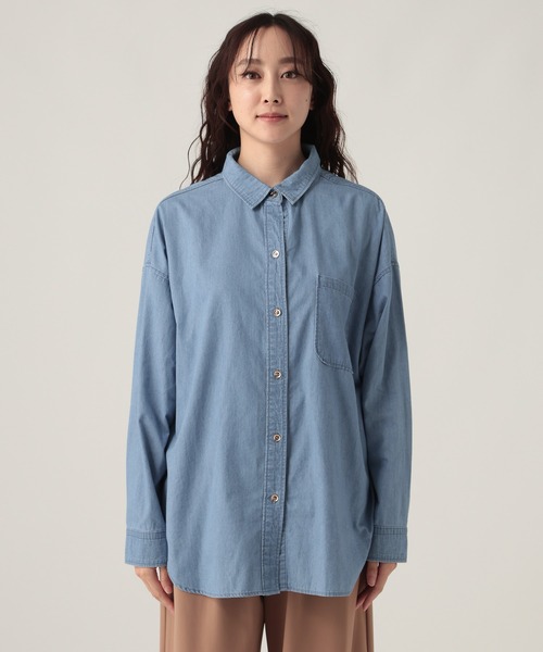 Elura（エルーラ）の「デニムレギュラーシャツ/591129（シャツ/ブラウス・レディース・ブルー/ライトブルー・FREE）」の17枚目の写真