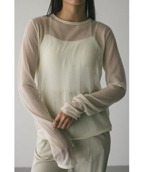 トップス mistuki シアースキンニットトップ 秋服(Tシャツ/カットソー