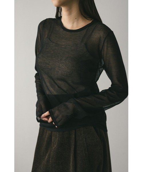 シアースキンニットトップ 秋服（Tシャツ/カットソー