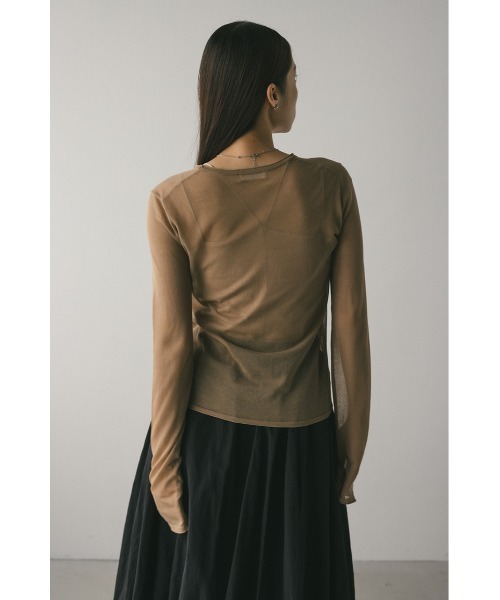 シアースキンニットトップ 秋服（Tシャツ/カットソー