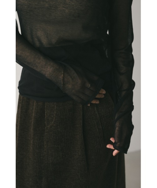 シアースキンニットトップ 秋服（Tシャツ/カットソー